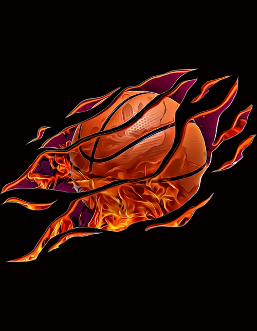 Basketball with flames 